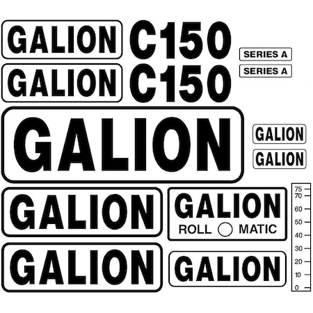 Aftermarket New Decal Set for Galion Model C150 Roll O Matic Crane Series A MAE30-0230